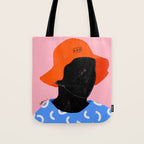 Squirt game hat in pink background and blue lines Tote Bag Gallery Image 1