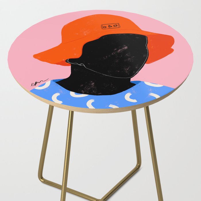Squirt game hat in pink background and blue lines Side Table Gallery Image 2