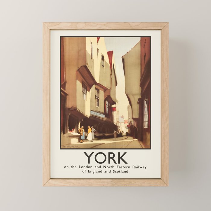 Antique Travel Poster York, England, 1920s Mini Art Print Gallery Image 1