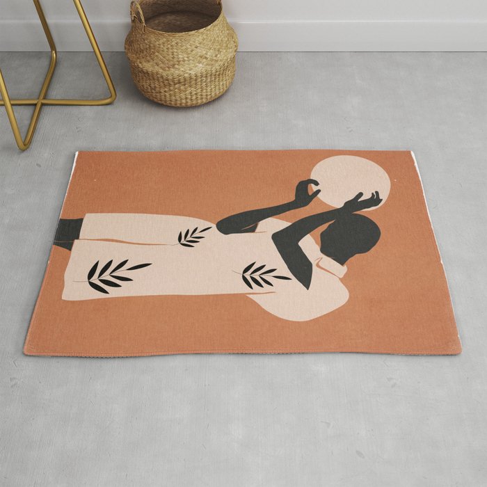 Minimal Abstract Art Sunset Girl 5 Rug Gallery Image 1