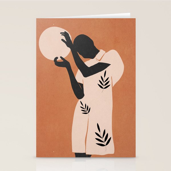 Minimal Abstract Art Sunset Girl 5 Stationery Card Gallery Image 2