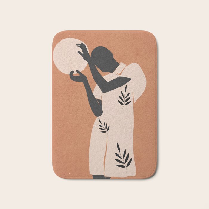 Minimal Abstract Art Sunset Girl 5 Bath Mat Gallery Image 1