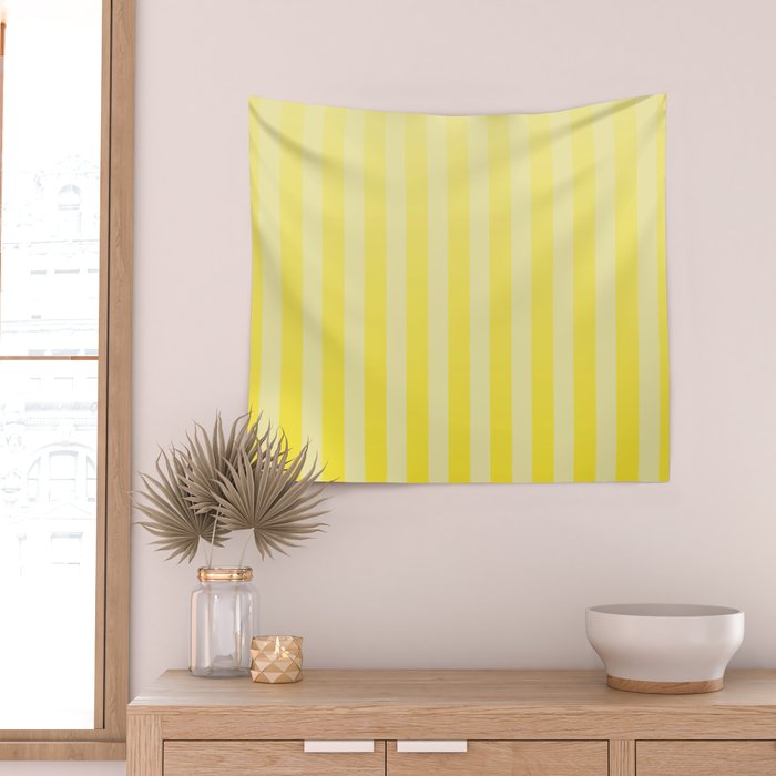 Dreamy Future Stripes Yellow Gradient Ombre Pattern Wall Tapestry Gallery Image 2