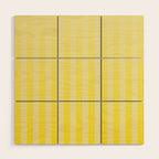 Dreamy Future Stripes Yellow Gradient Ombre Pattern Wood Wall Art Gallery Image 1