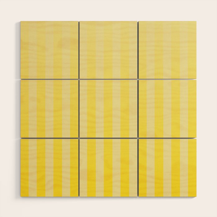 Dreamy Future Stripes Yellow Gradient Ombre Pattern Wood Wall Art Gallery Image 1