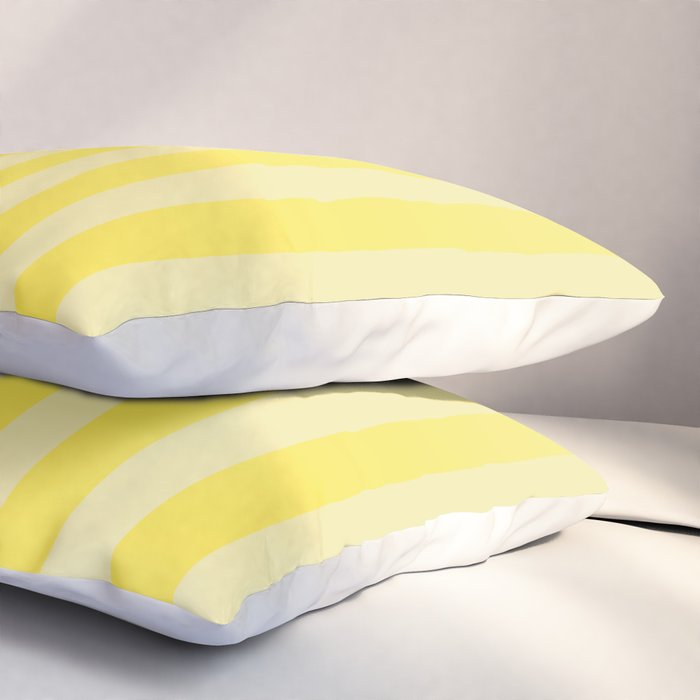 Dreamy Future Stripes Yellow Gradient Ombre Pattern Pillow Sham Gallery Image 3