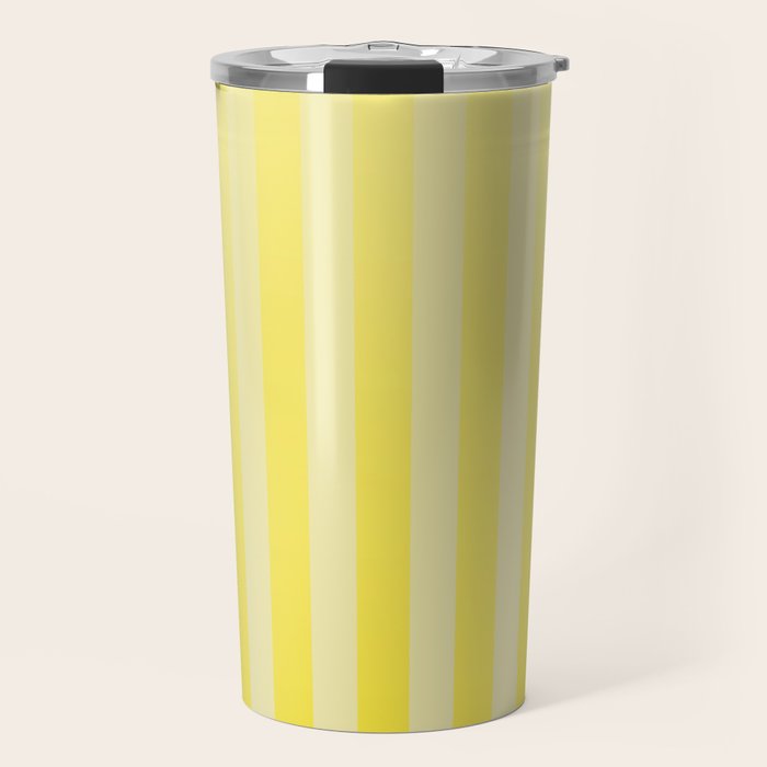 Dreamy Future Stripes Yellow Gradient Ombre Pattern Travel Mug Gallery Image 1