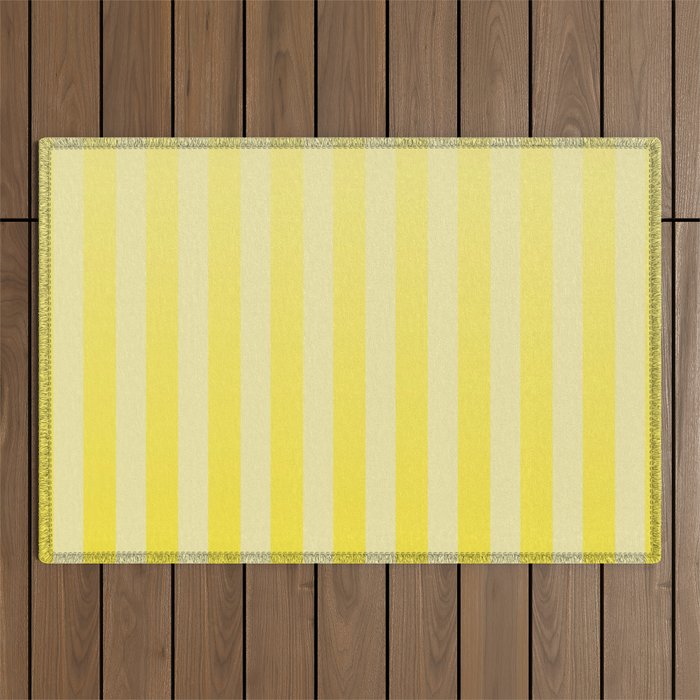 Dreamy Future Stripes Yellow Gradient Ombre Pattern Outdoor Rug Gallery Image 1