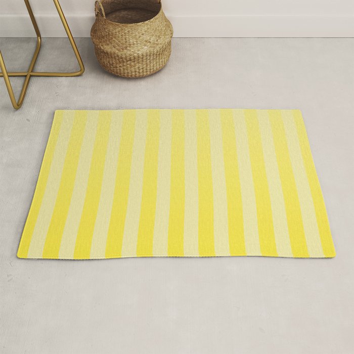 Dreamy Future Stripes Yellow Gradient Ombre Pattern Rug Gallery Image 1