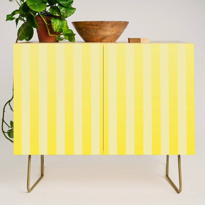 Dreamy Future Stripes Yellow Gradient Ombre Pattern Credenza Gallery Image 1