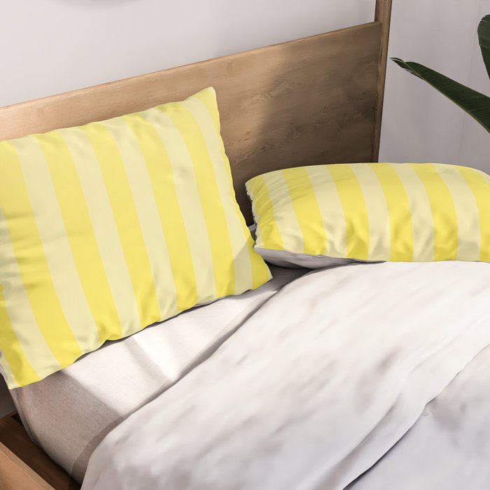 Dreamy Future Stripes Yellow Gradient Ombre Pattern Pillow Sham Gallery Image 2