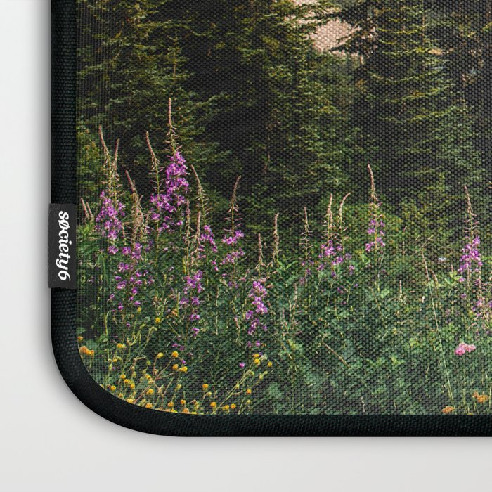 Mount Rainier Wildflower Adventure VII - Pacific Northwest Mountain Forest Wanderlust Laptop Sleeve Gallery Image 3