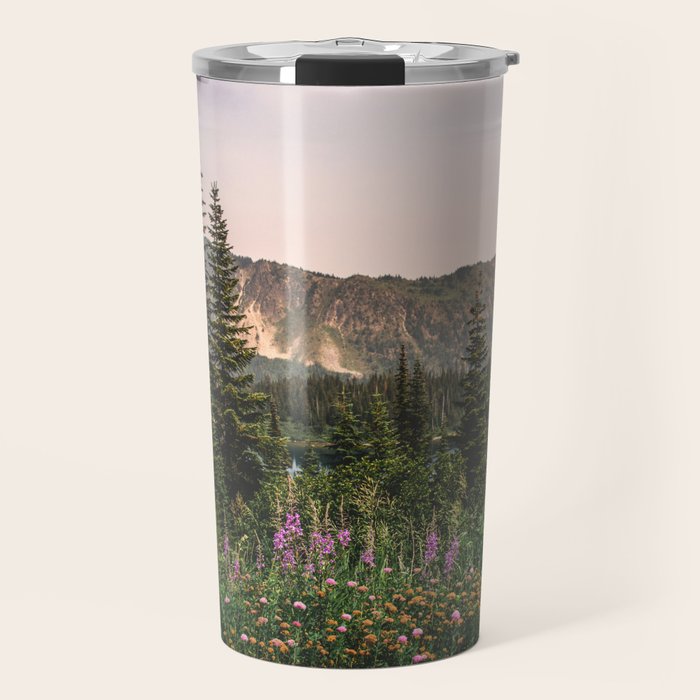 Mount Rainier Wildflower Adventure VII - Pacific Northwest Mountain Forest Wanderlust Travel Mug Gallery Image 1