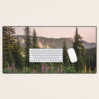 Mount Rainier Wildflower Adventure VII - Pacific Northwest Mountain Forest Wanderlust Desk Mat Gallery Image 1