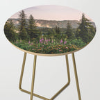 Mount Rainier Wildflower Adventure VII - Pacific Northwest Mountain Forest Wanderlust Side Table Gallery Image 2