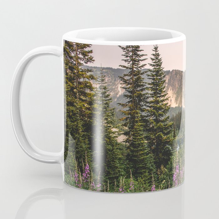 Mount Rainier Wildflower Adventure VII - Pacific Northwest Mountain Forest Wanderlust Coffee Mug Gallery Image 3