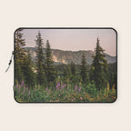 Mount Rainier Wildflower Adventure VII - Pacific Northwest Mountain Forest Wanderlust Laptop Sleeve Gallery Image 1