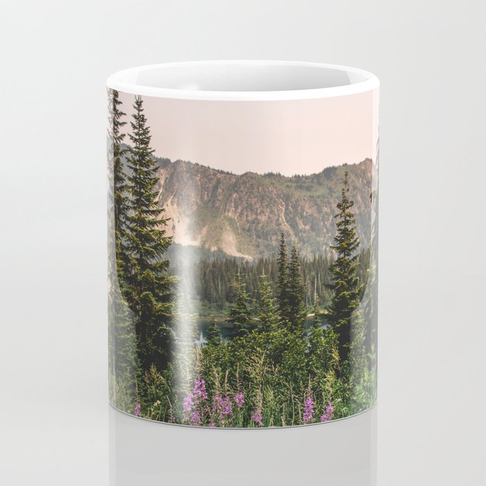 Mount Rainier Wildflower Adventure VII - Pacific Northwest Mountain Forest Wanderlust Coffee Mug Gallery Image 4
