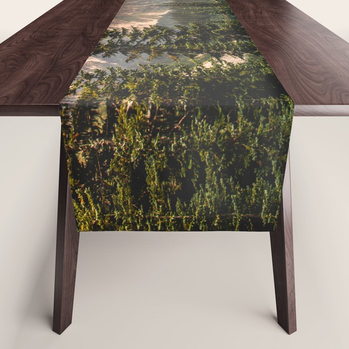 Mount Rainier Wildflower Adventure VII - Pacific Northwest Mountain Forest Wanderlust Table Runner Gallery Image 1