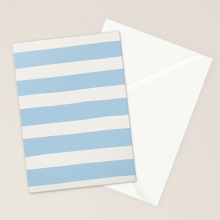 Thick Stripes Baby Blue Stationery Card Gallery Image 2