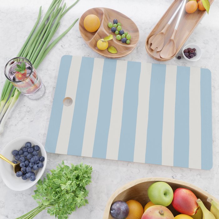 Thick Stripes Baby Blue Cutting Board Gallery Image 2