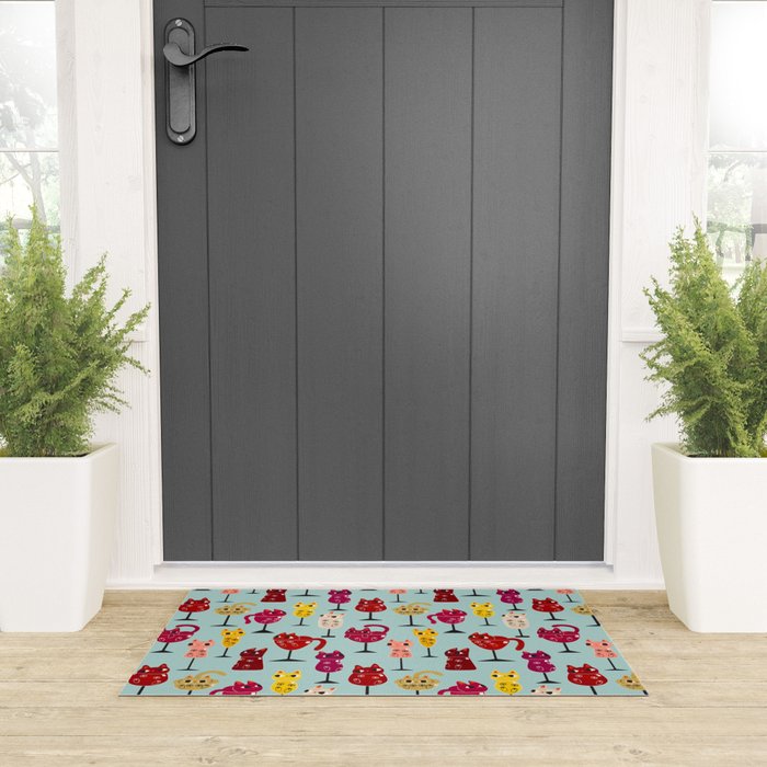 Feline Wine - Cats in Wine Glasses Welcome Mat Gallery Image 3