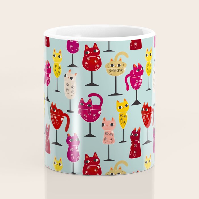 Feline Wine - Cats in Wine Glasses Coffee Mug Gallery Image 4