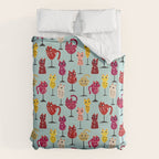 Feline Wine - Cats in Wine Glasses Duvet Cover Gallery Image 6