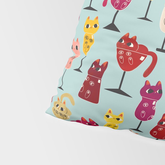 Feline Wine - Cats in Wine Glasses Pillow Sham Gallery Image 4