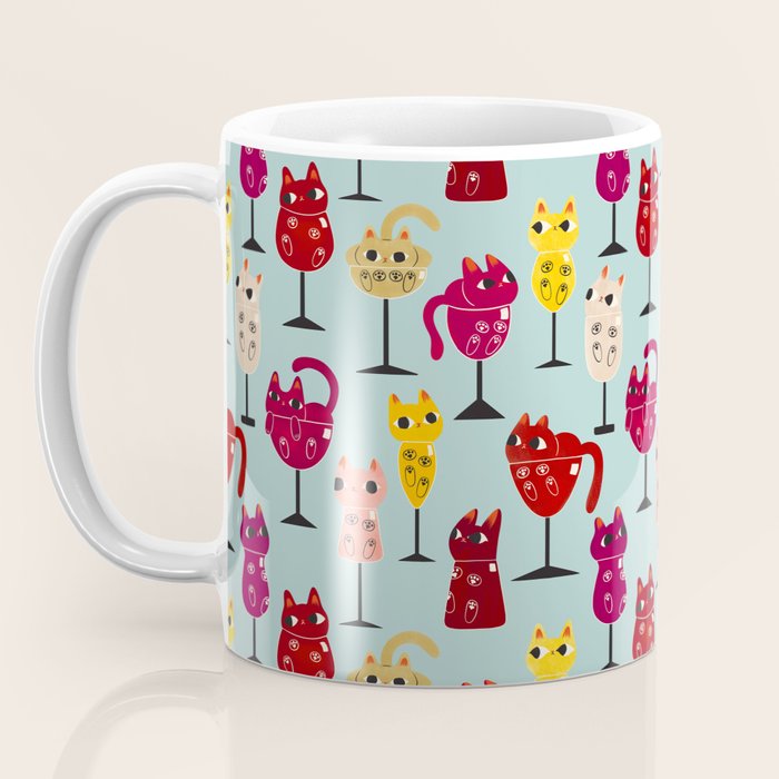 Feline Wine - Cats in Wine Glasses Coffee Mug Gallery Image 3