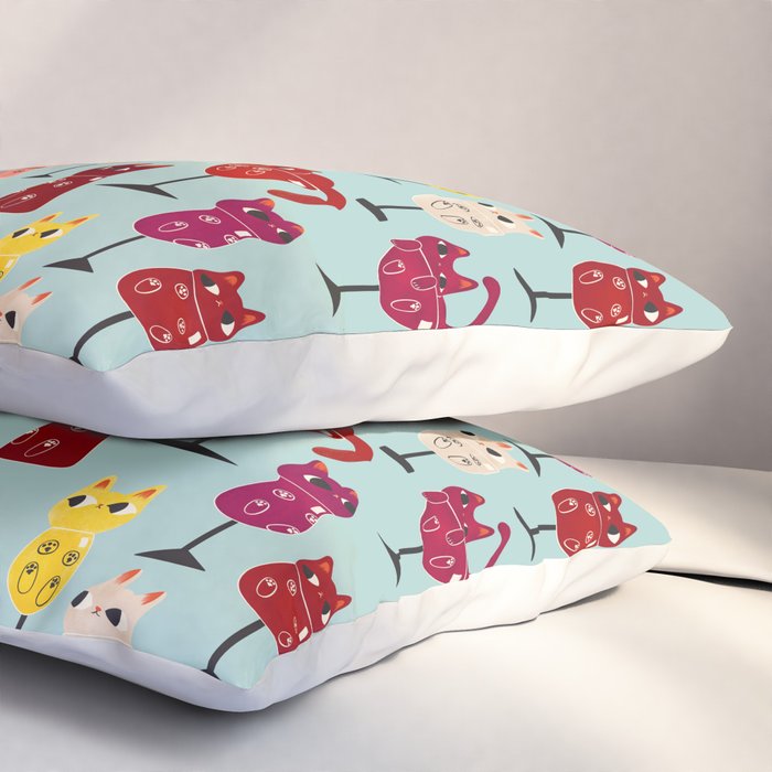 Feline Wine - Cats in Wine Glasses Pillow Sham Gallery Image 3