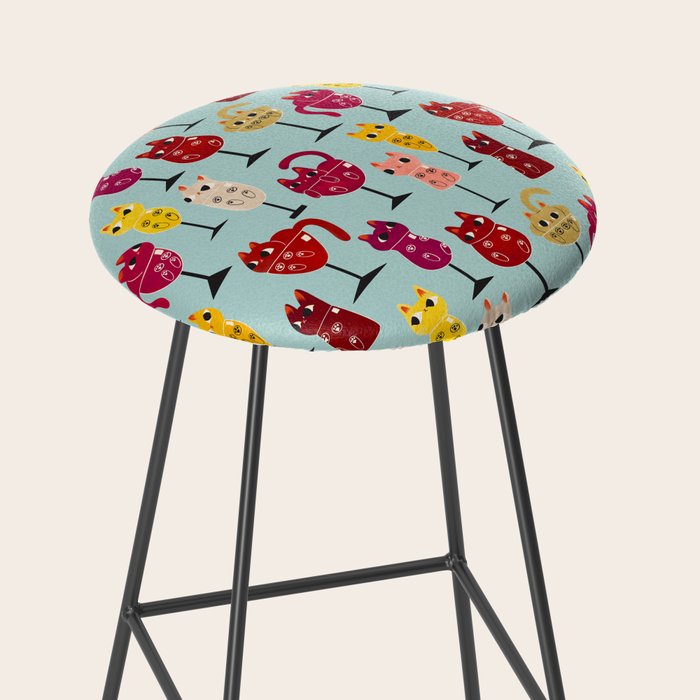 Feline Wine - Cats in Wine Glasses Stool Gallery Image 2