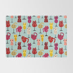 Feline Wine - Cats in Wine Glasses Rug Gallery Image 2