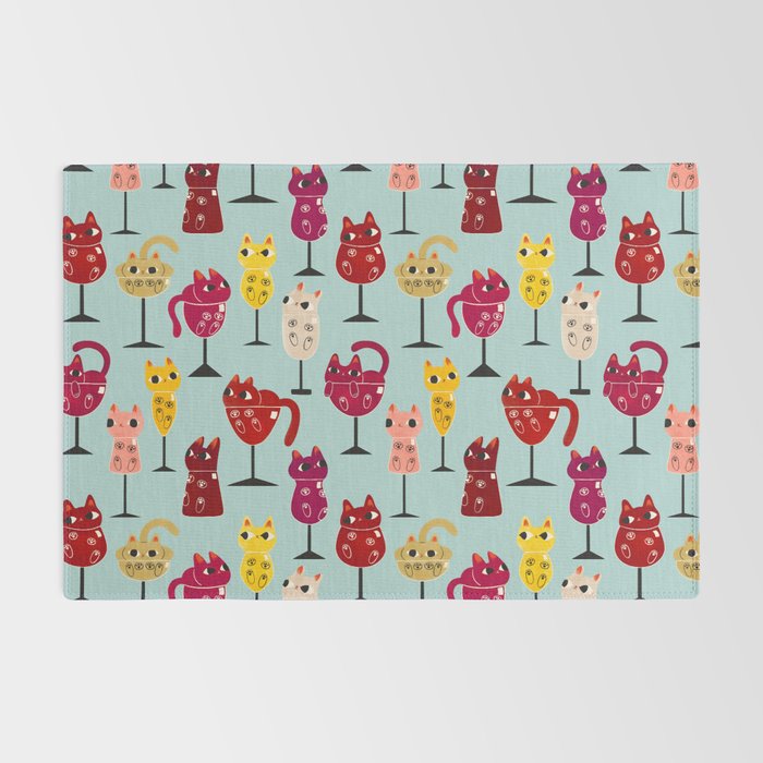 Feline Wine - Cats in Wine Glasses Rug Gallery Image 2