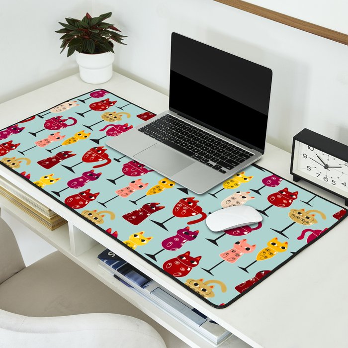 Feline Wine - Cats in Wine Glasses Desk Mat Gallery Image 2