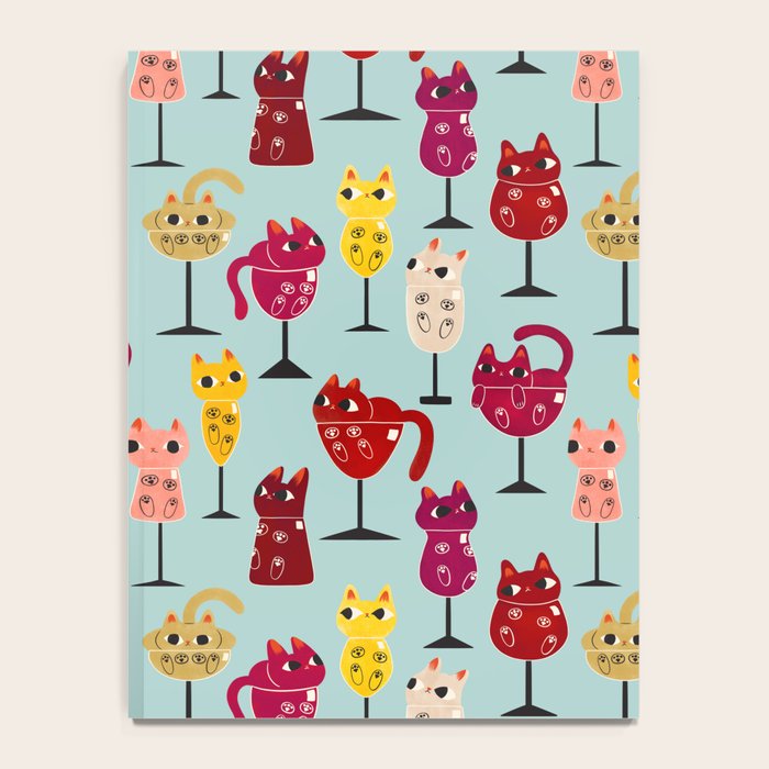 Feline Wine - Cats in Wine Glasses Notebook Gallery Image 4