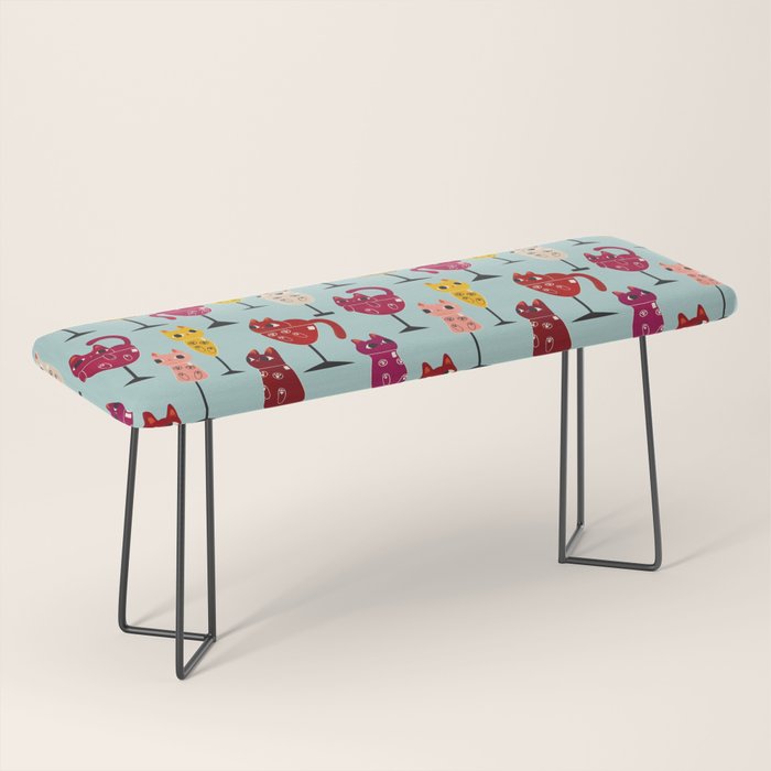 Feline Wine - Cats in Wine Glasses Bench Gallery Image 1