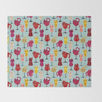 Feline Wine - Cats in Wine Glasses Throw Blanket Gallery Image 2
