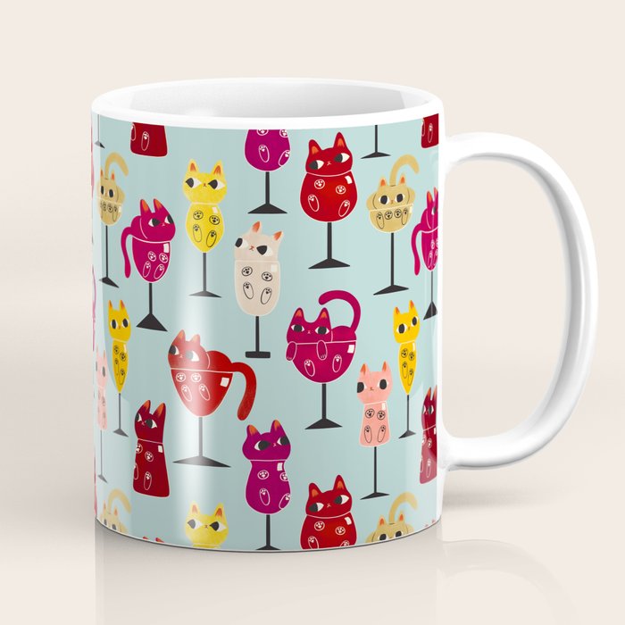 Feline Wine - Cats in Wine Glasses Coffee Mug Gallery Image 1