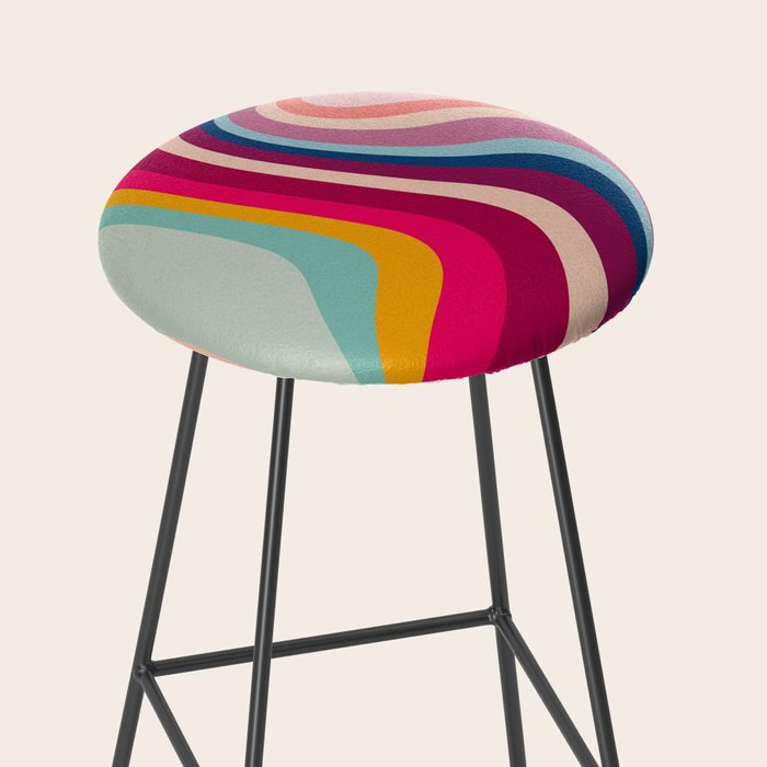 Boho Fluid Abstract Stool Gallery Image 2