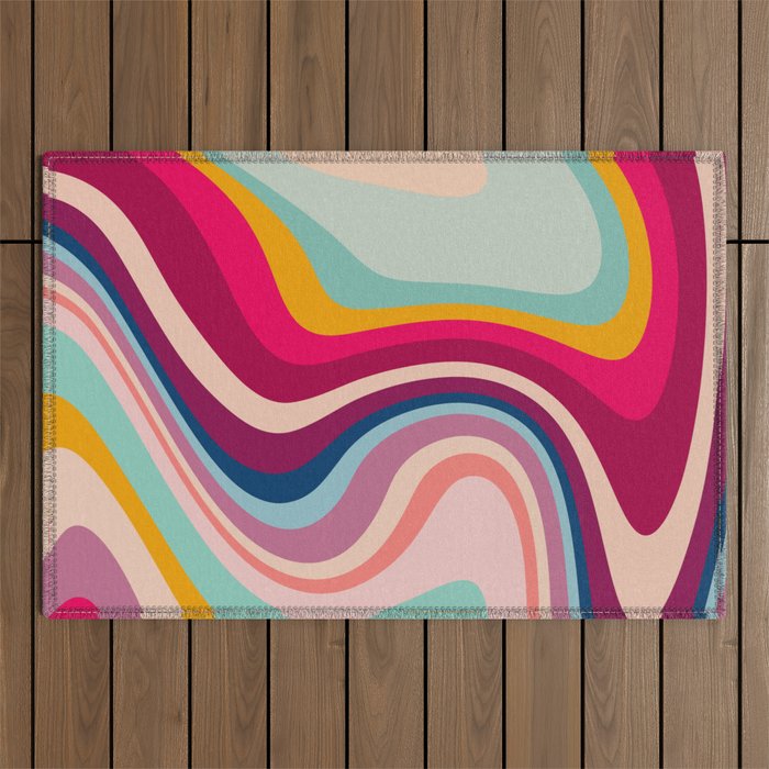 Boho Fluid Abstract Outdoor Rug Gallery Image 1