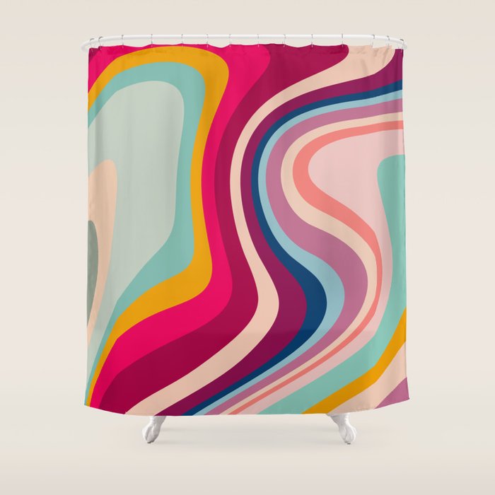 Boho Fluid Abstract Shower Curtain Gallery Image 1