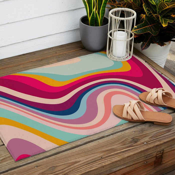 Boho Fluid Abstract Outdoor Rug Gallery Image 2