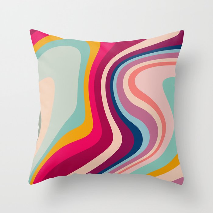 Boho Fluid Abstract Throw Pillow Gallery Image 6