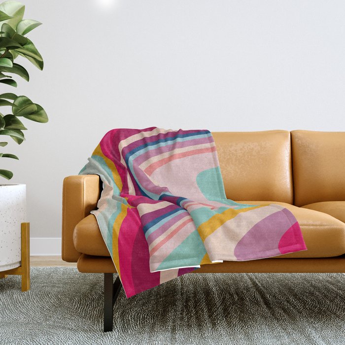 Boho Fluid Abstract Throw Blanket Gallery Image 1
