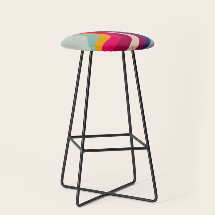 Boho Fluid Abstract Stool Gallery Image 1