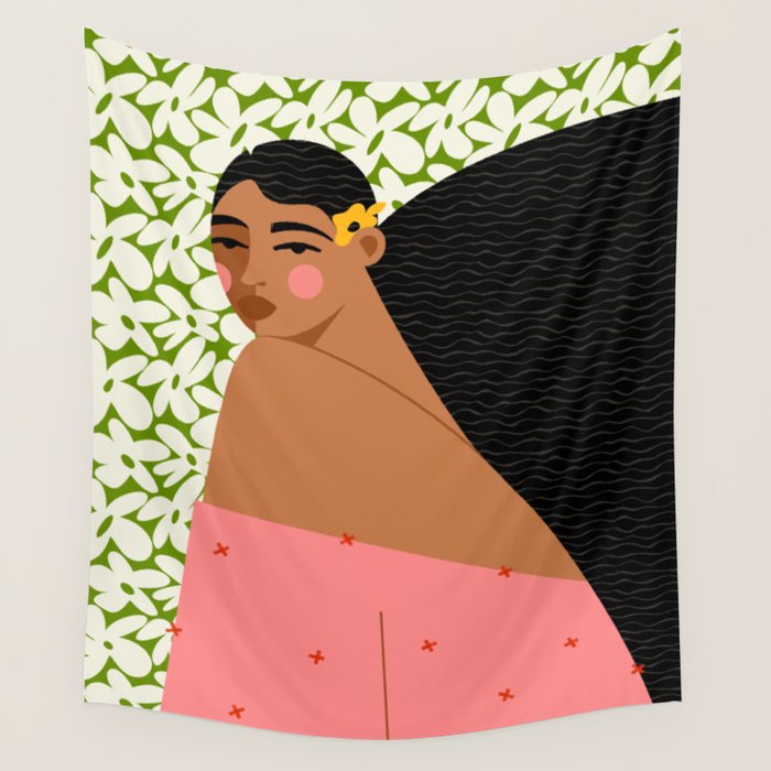 Tropical Chic - Portrait Wall Tapestry Gallery Image 1