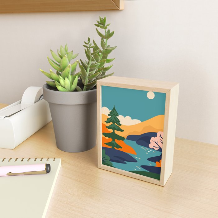 Nature forest mountain landscape art Mini Art Print Gallery Image 2