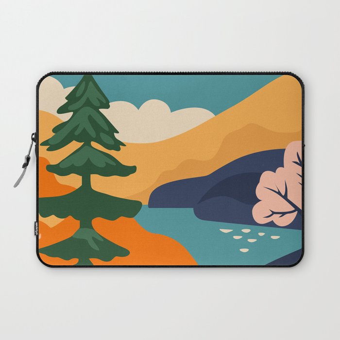 Nature forest mountain landscape art Laptop Sleeve Gallery Image 1