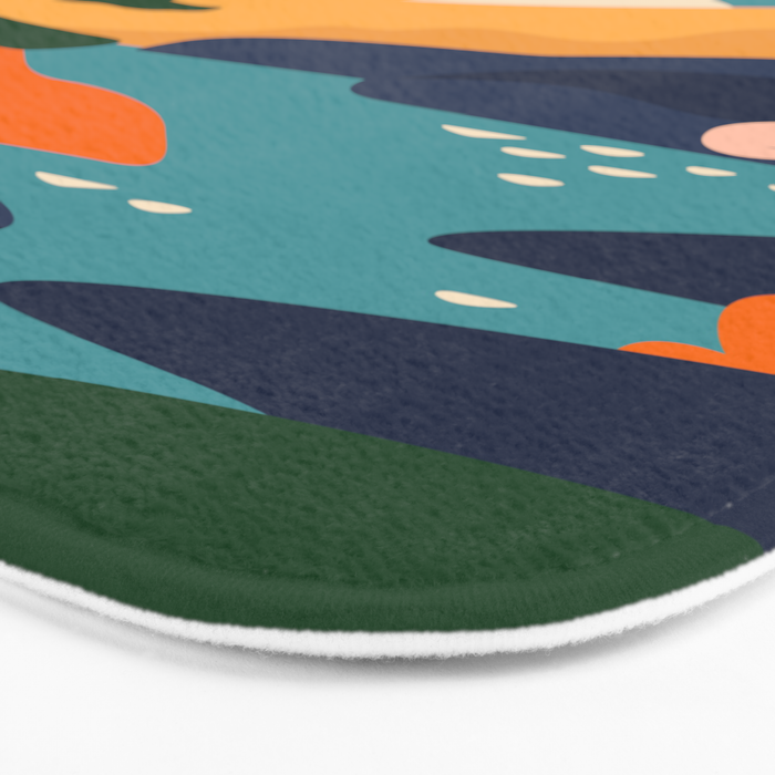 Nature forest mountain landscape art Bath Mat Gallery Image 3